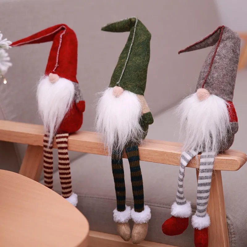 Christmas Hanging Gamba Bambola No Face Babbo Natale Stile Europeo Stile europeo Peluche Bambola Bambini Bambini Novità Regalo Toys Decorazioni natalizie Home Commercio all'ingrosso