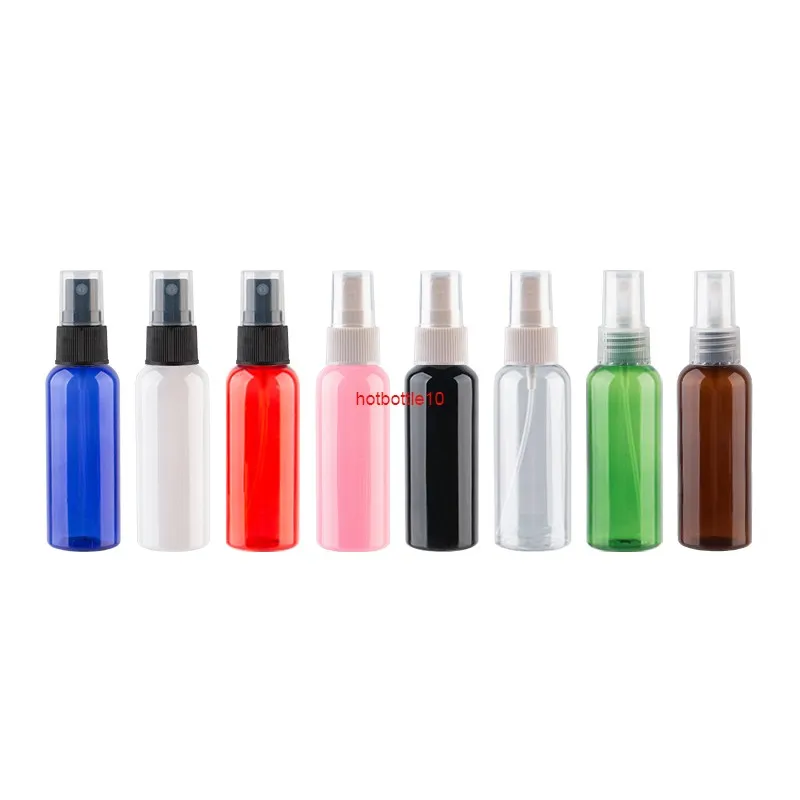 50ml x 50詰め替え可能な香水スプレープラスチックボトル、ミストポンプ、空の化粧品の容器の噴霧化