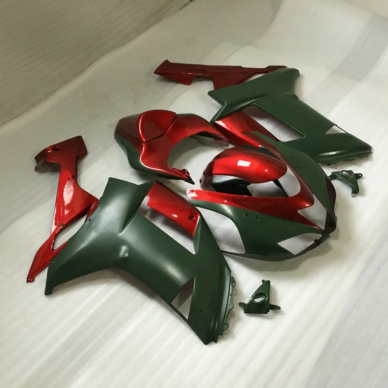 Motorcykel Fairing Body Kit för Kawasaki Ninja ZX6R 636 07 08 ZX 6R 2007 2008 ABS Red Cyan Fairings Bodywork + Gifts KB52