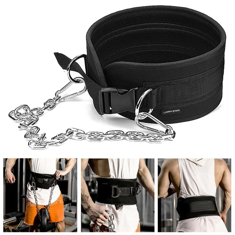 Accessori Cintura di sollevamento pesi con catena immergere per tirare il chin kettlebell bilanciere fitness bodybuilding gym 1