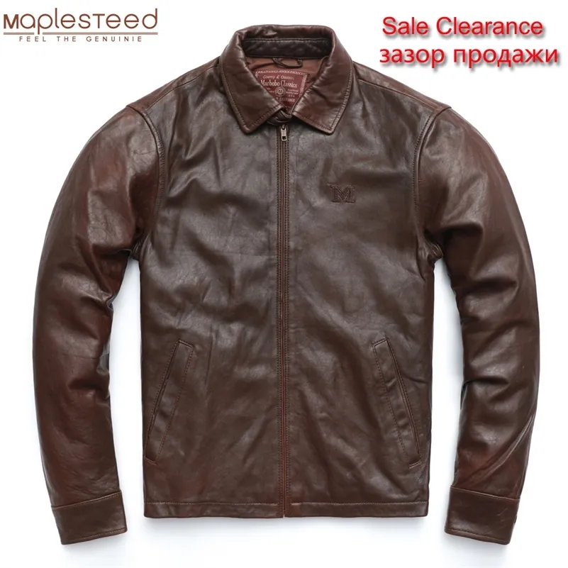 VENTA LIQUIDACIÓN 100% Piel de oveja natural Chaqueta de cuero genuino Hombres Chaqueta de cuero Hombre Abrigo de cuero Primavera Otoño LJ201029