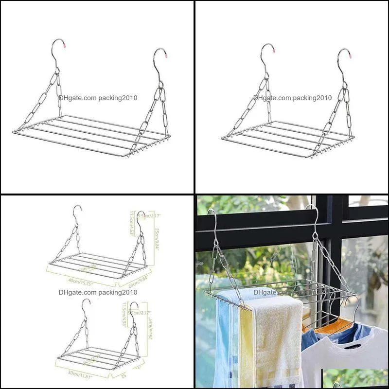 By Folding Shoe Drying Rack Clothes Airer Stainless Steel Laundry Underwear Storage Holder 220117
