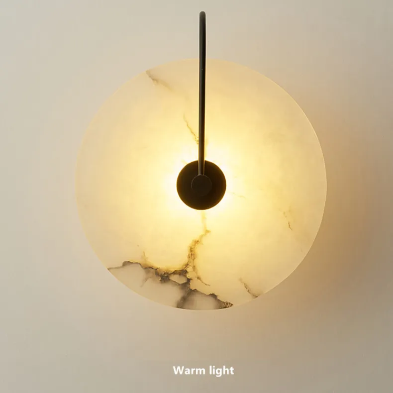 Lámpara de pared LED de mármol 90-260V aplique de pared del pasillo para sala de estar luces de pared para baño iluminación de ambiente de Metal dorado 265u