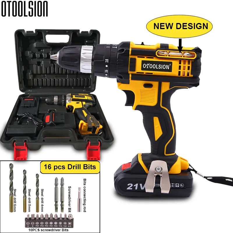New Design 21V 45N.m Multi-function Cordless Screwdriver Rechargeable Electric Screw Drill Mini Hand Drill Power Tools (6)