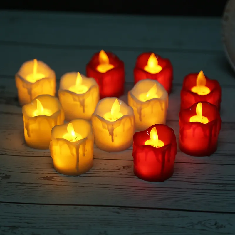LED Flameless Candle Tea Light Pillar Candle Tealight Battery Operate Candle Lamp Wedding Birthday Party Christmas Decoration YL0236