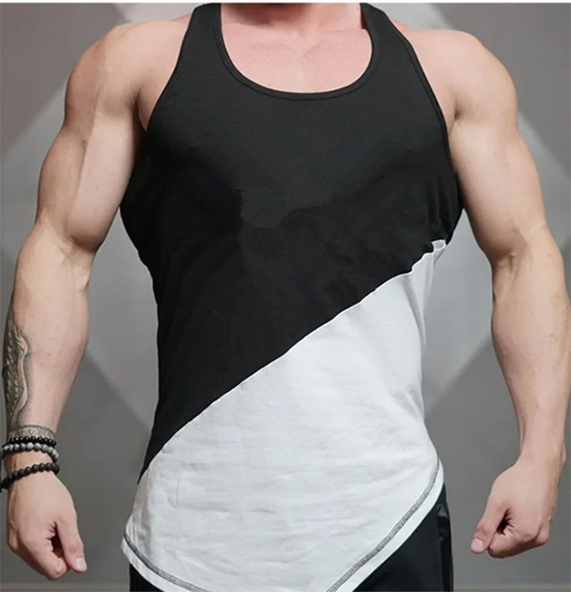 Herren Tank Tops Weste Baumwolle Sport Kurzes Top Muskelmann Ärmellos O-Ausschnitt Sportlich