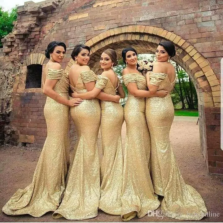 Maid Of Honor Dress Gold Champagne Bridesmaid Gold Sequin Maid Of Honor  Dress Of Honor Gold