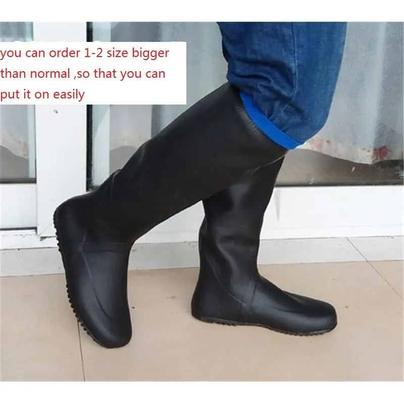 Japan Style Soft Women High Portable Rain boots Men Foldable Natural Rubber  Galoshes Black Garding Field Planting Shoes Q1216