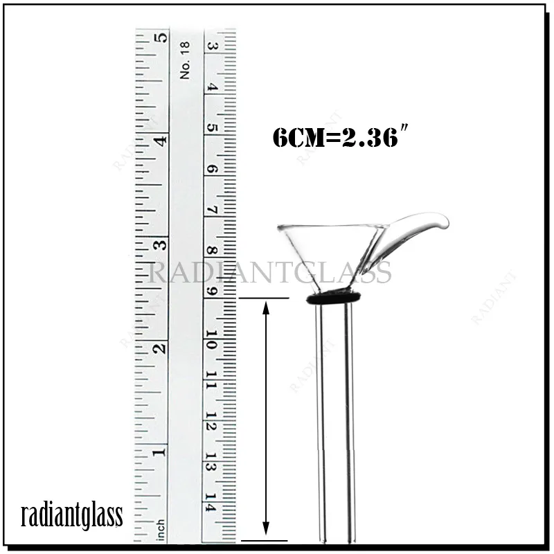 Narghilè Stelo in vetro con cursore Stile imbuto con maniglia Produzione Maschio, semplice downstem per bong per pipa ad acqua