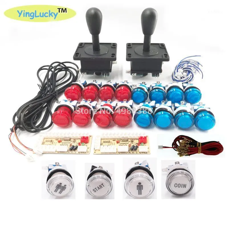 Abbybellee oyun denetleyicileri joysticks 2 oyuncu arcade diy kiti sıfır gecikme usb kodlayıcı Amerikan tarzı joystick 28mm itme düğmesi pc mame ras