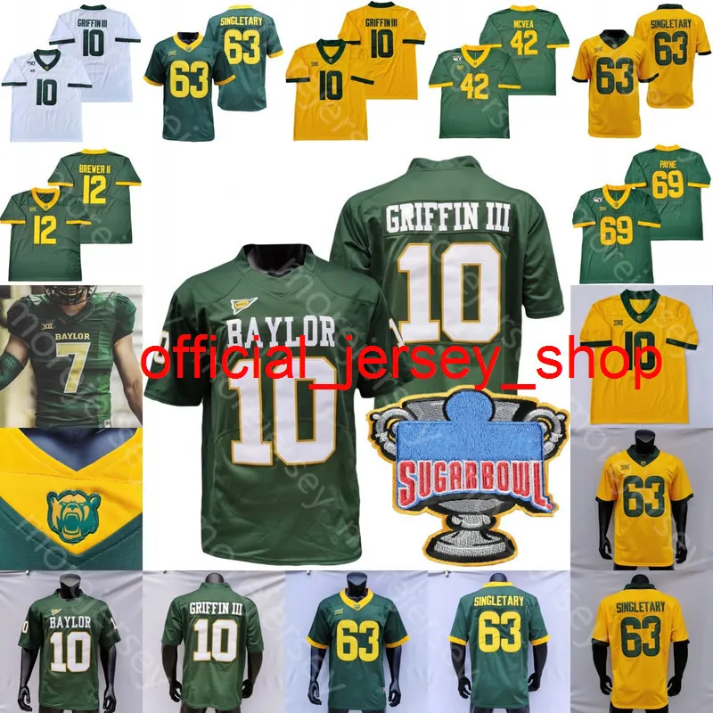 Sugar Bowl Baylor piłki nożnej Jersey NCAA College RG3 Robert Griffin III Tyquan Thornton Trestan Ebner Gerry Bohanon R.j. Sneed Brewer II John