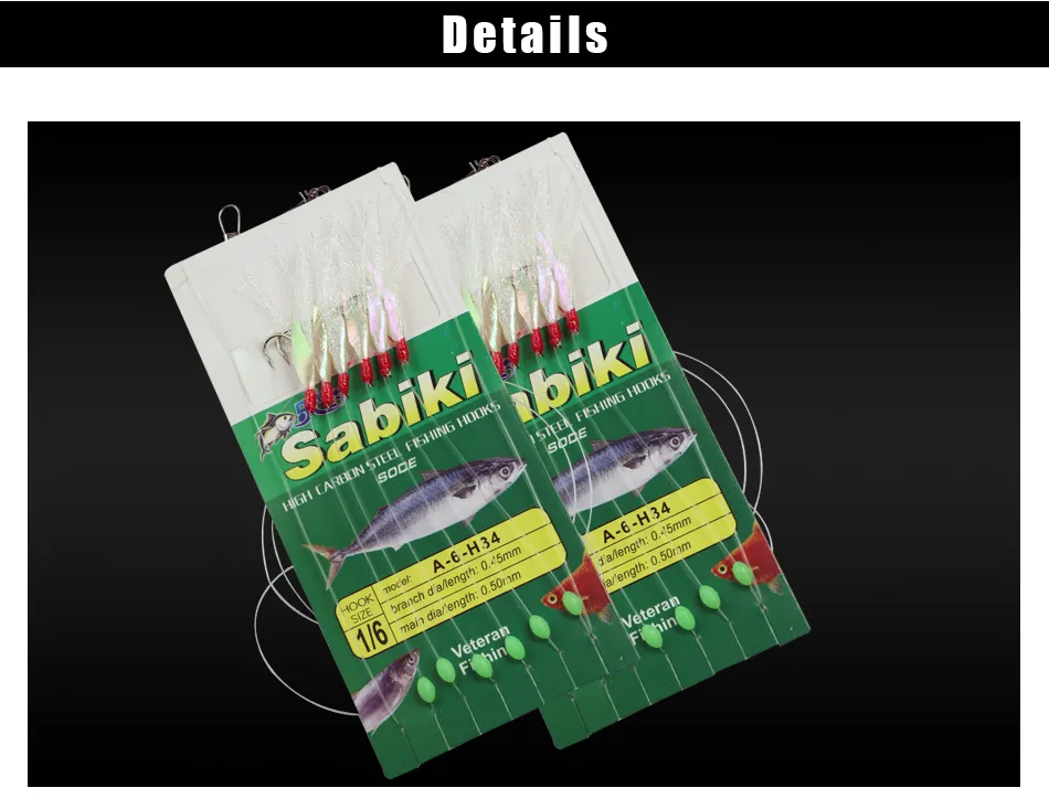 Bait Rig Lures Halibut Rig Fishing Bait Rigs Saltwater Lures, 10 Packs Mackerel Rigs ...