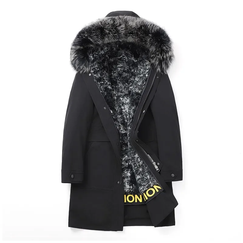 Winter Long Parka Men Overcoat Winter Long Coat Alaska Parka Warm Men Winter Jacket Hooded Fox Fur Collar Real Fur Coat 201028