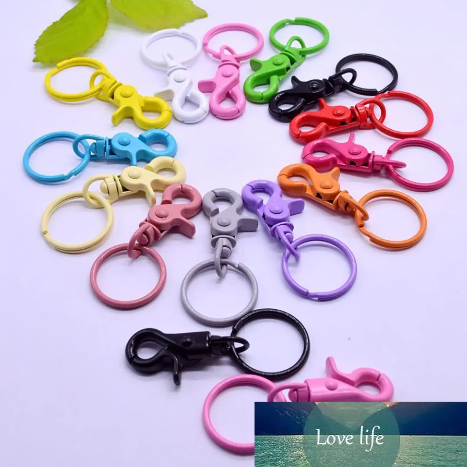 10 Pieces Colorful Metal Swivel Clasp Lanyard Snap Hook with Key Ring Diy  Trinkets Keychain Jewelry Findings