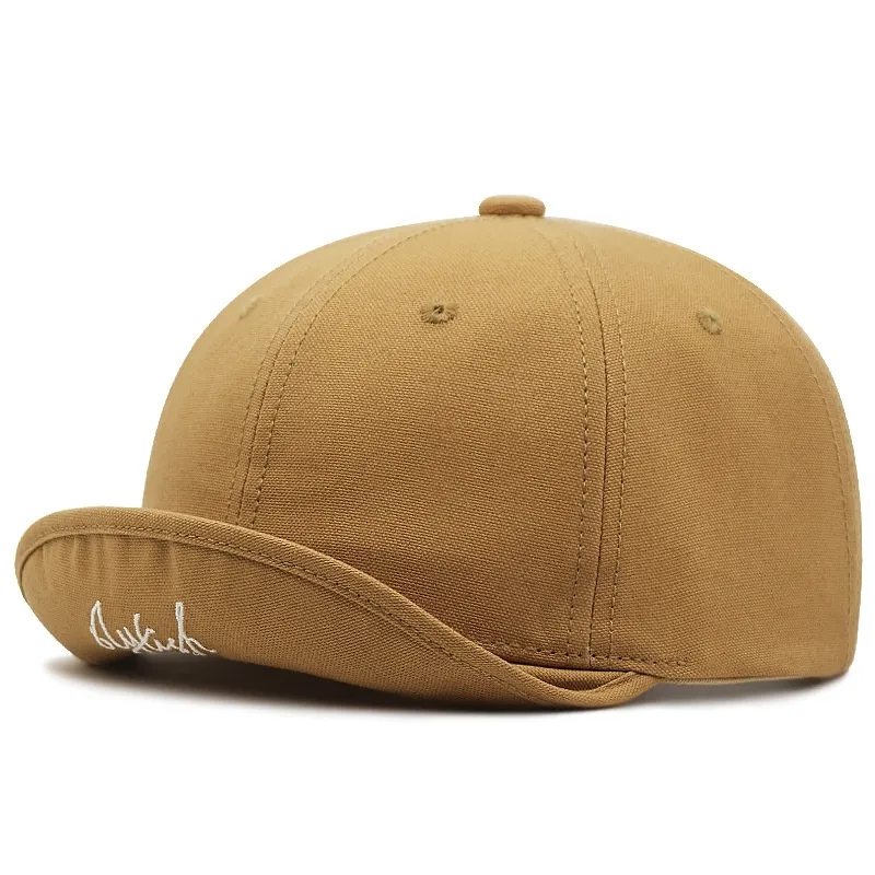 2022 Vår och sommar Curled Brim Baseball Cap Short Peak Bomull Stor Storlek Snapback Hat 56-60cm 60-65cm