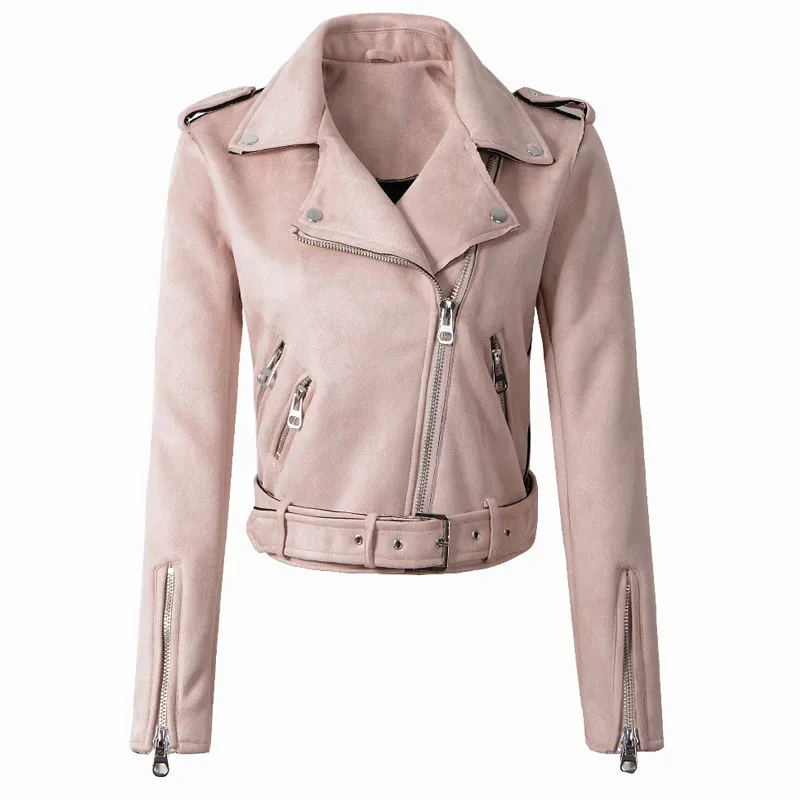 Pale pink suede jacket sales
