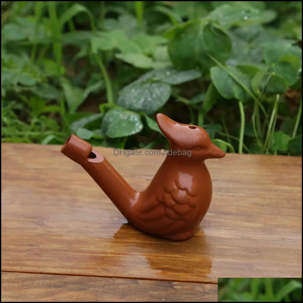 Water Bird Whistle Vintage Water Bird Ceramic Arts Crafts Whistles Clay Ocarina Warbler Song Ceramic Chirps Children Bathing Toys SEAWAY