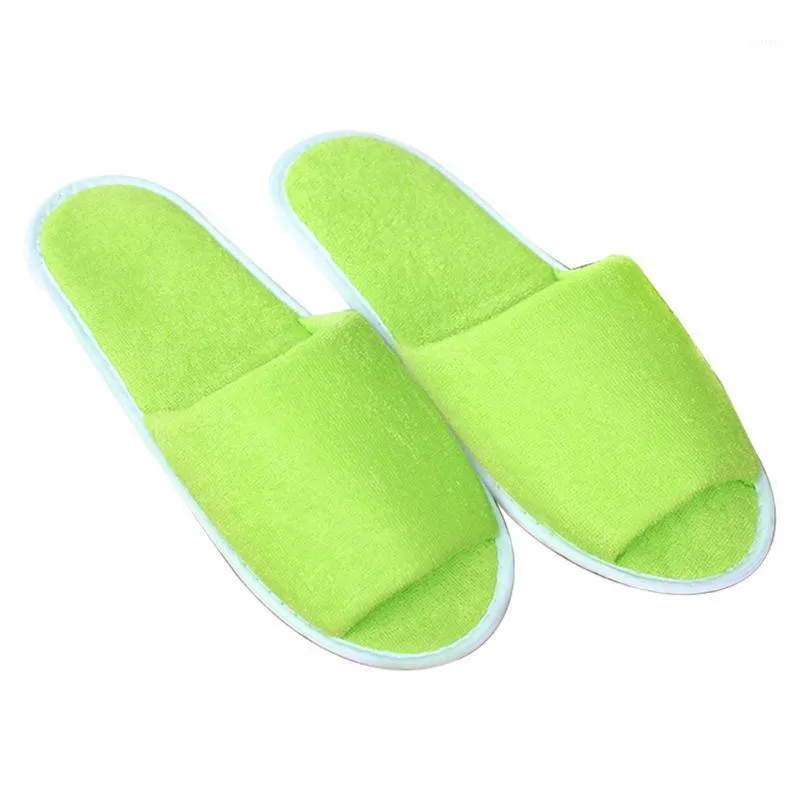 Men Women Slippers Spa Guest Foldable Soft Indoor Hotel Solid House Non Disposable Breathable Travel Portable With Storage Bag1