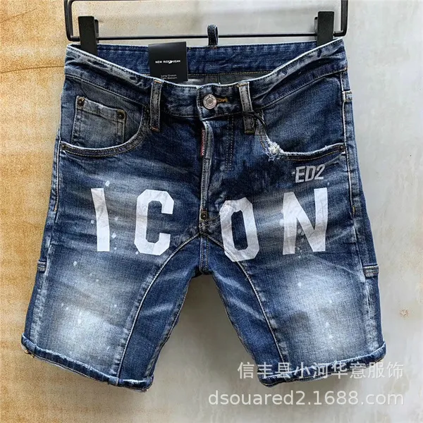 Zomer losse korte denim broek Printing heren shorts broek mode casual heren jeans plus size maat