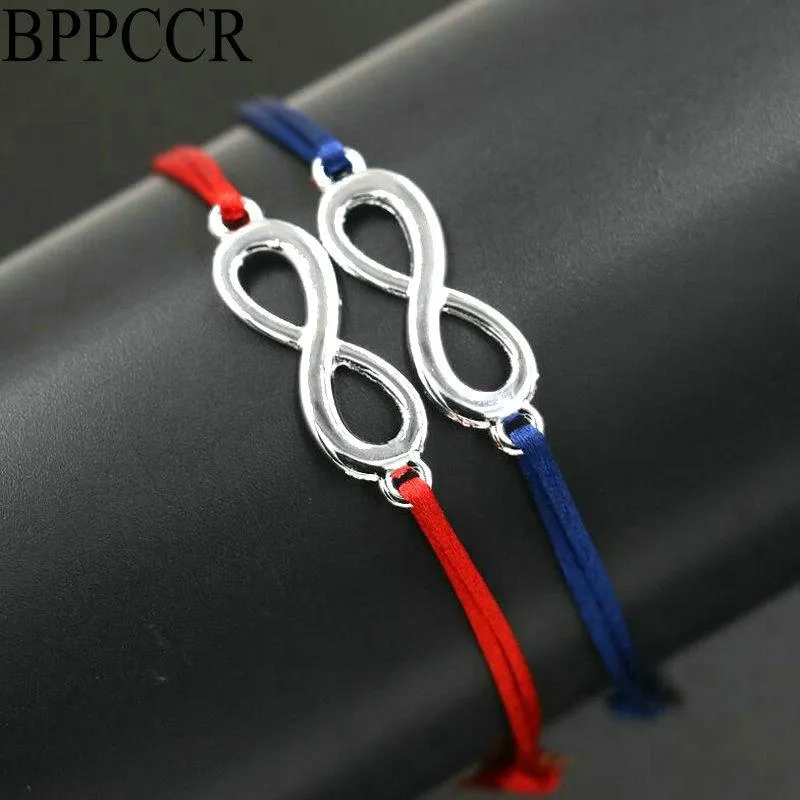 Braclets Charm Braclets BPPCCR 2 шт. / Установить Lucky Digital 8 Infinity Red String Веревка резьба Красочные линии Женщины Любители Pulseira Ювелирные Изделия