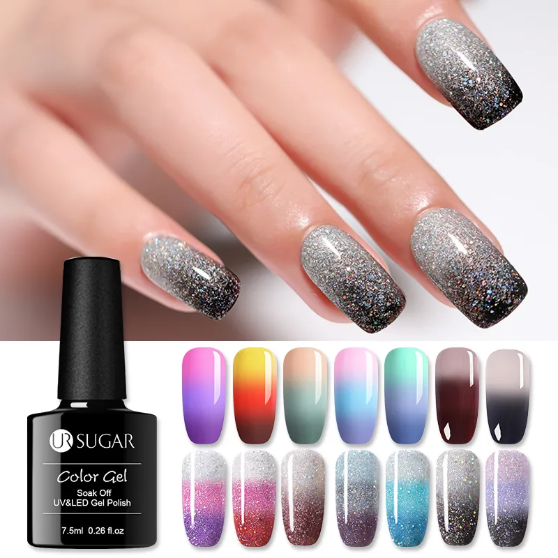 Wholesale Rainbow Thermal Color Changing Gel Nail Polish Glitter ...