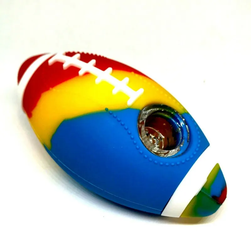 4.0 pouces Football Silicone Pipes À Main Tabac Coloré Fumer Pipe dab rig brûleur à mazout fumer accessoires