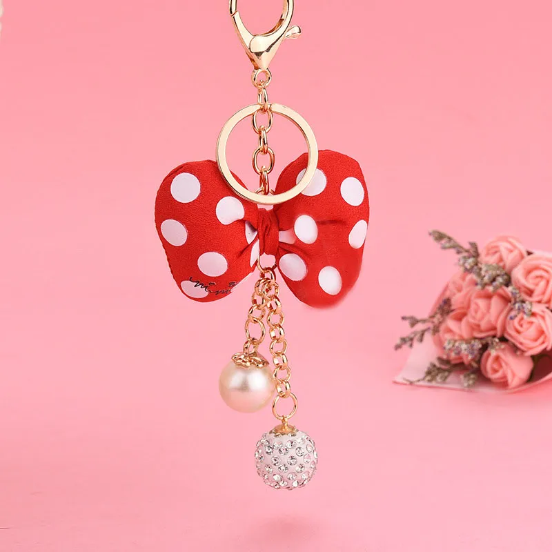 Dot Bow Key Chain Clef Porte Porte donne Accessori supporto chiavi appeso i9426337