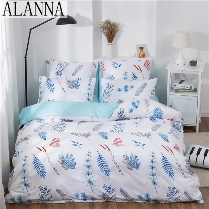 Alanna X-1012 Ensembles de literie solides imprimés Ensemble de literie pour la maison 4-7pcs de haute qualité Beau motif avec fleur d'arbre étoile 201021