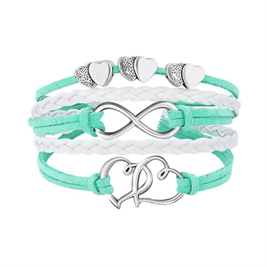 Infinity Heart Bracelet Multi layer Leather Wrap Bracelets women bracelets cuffs fashion jewelry will and sandy gift