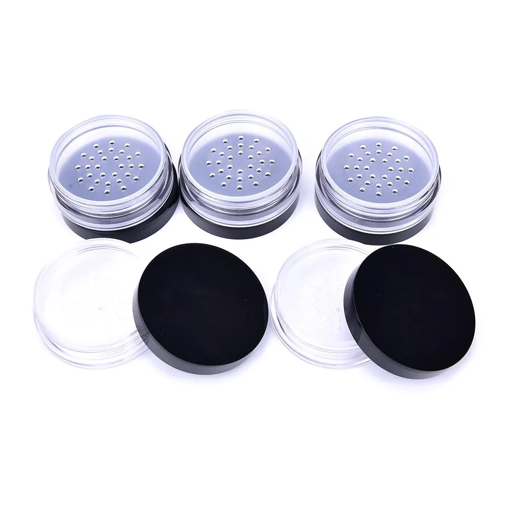 1g ml plástico Pó Puff Recipiente Frasco Makeup Cosmetic Flows Face Pó Blusher Caixa de Armazenamento com Sifter