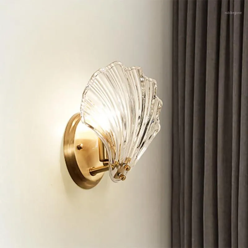 Wall Lamp 2021 Luxury Crystal Glass Shell Gold Lights Bulbs LED Light Bedroom Living Room Indoor Lighting Fixtures1