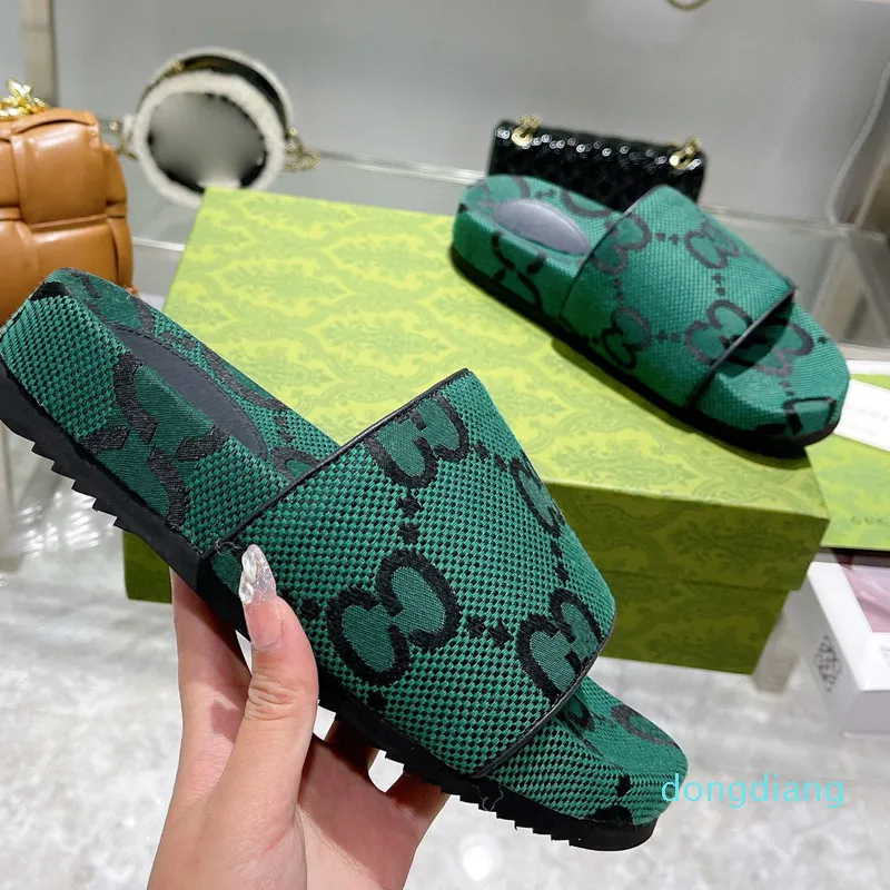 2022 Nieuwste Big G Letters Vrouwen Mannen Slippers Designer Sandalen Zomer Strand Schoenen Sandalen Dames Merk Fends Flip Flop Luxe Slide Slipper T