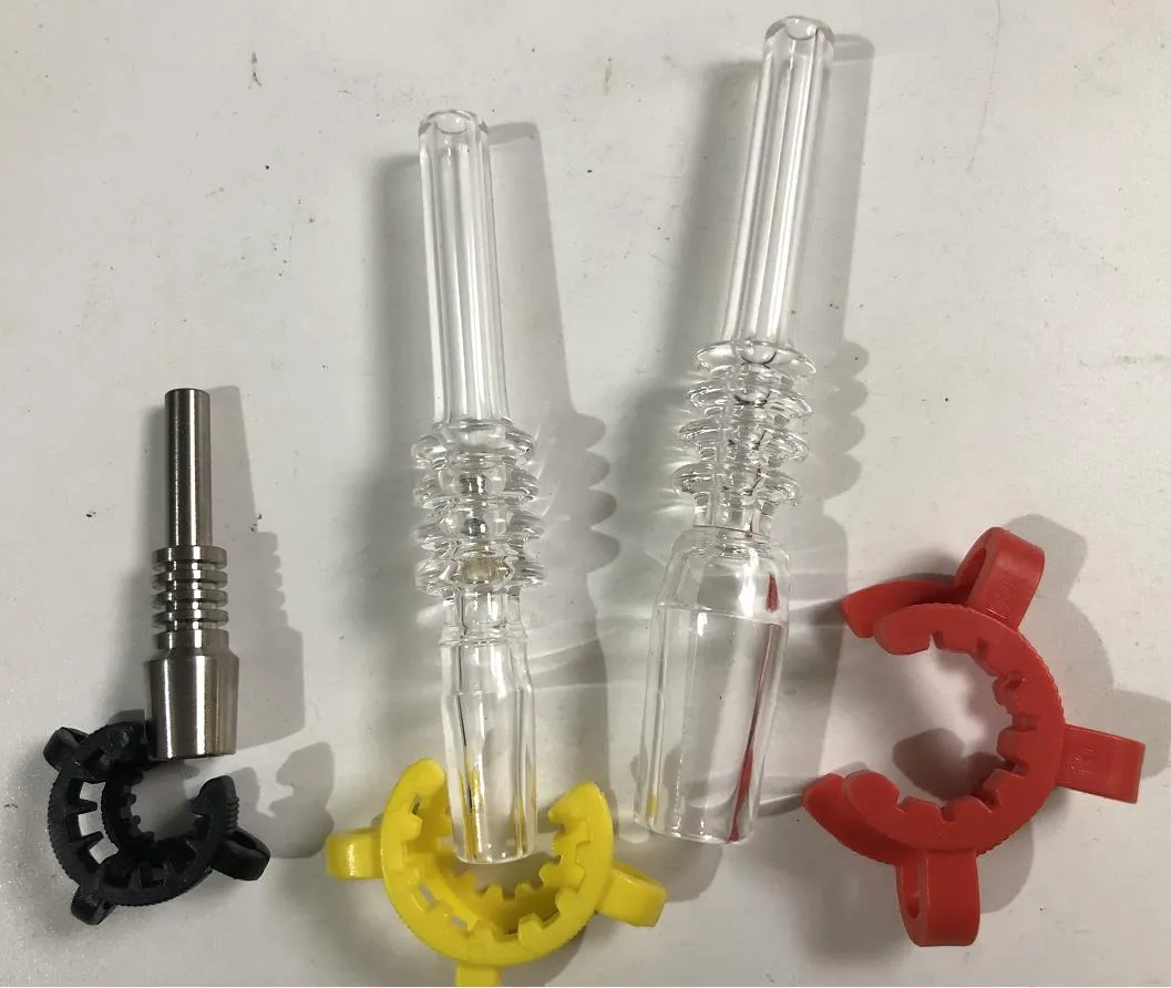 10mm 14mm 18mm punta al quarzo per mini narghilè NC comune gocciolamento di paglia punte per unghie in titanio senza cupola Banger chiodi Dab Oil Rigs Bong in vetro