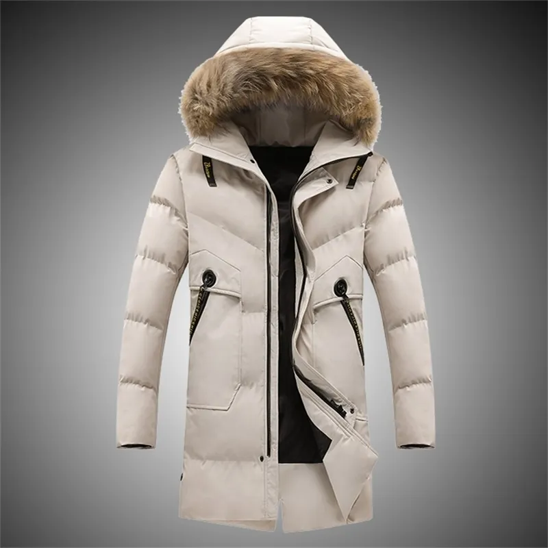 Artı Boyutu Kış Parkas Erkekler Marka Yeni Kalın Sıcak Rüzgarlık Ceket Erkek Uzun Ceket Erkek Moda Giyim Adam Kış Ceket 201217