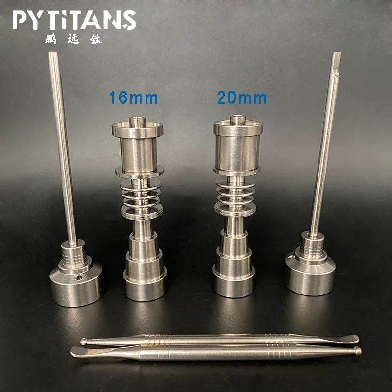 اكسسوارات التدخين E Nail 6 in 1 Domeless Titanium 10/14 / 18mm أنثى وذكور 16/20 مم لفائف تسخين