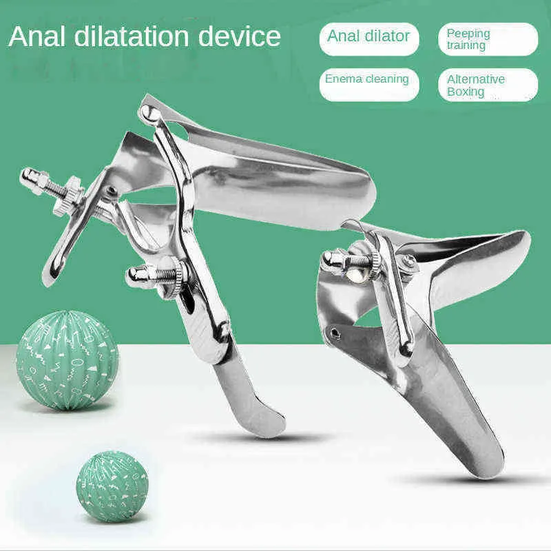 NXY Expansion Dispositivo Feminino Especulum Vaginal Divertido Dilator Dilator de Aço Inoxidável 18 Brinquedos Sexuais Vagina Visualizador Adulto Produtos 1207