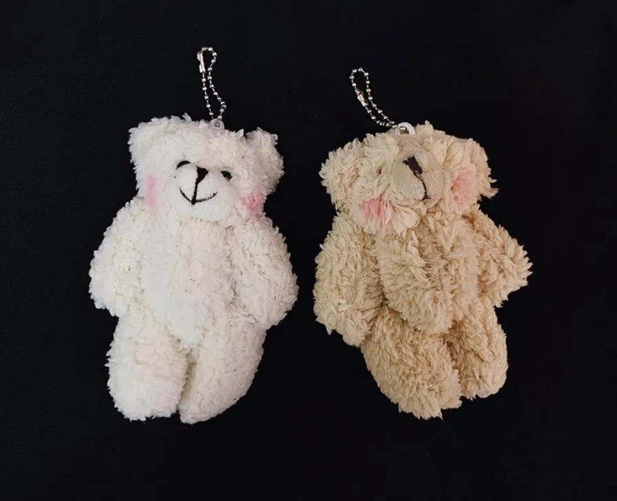 Animaux en peluche ours en peluche porte-clés sac à dos sac à main poupées pendentif 4.3 "anniversaire décorations de mariage artisanat bricolage accessoire fête faveurs