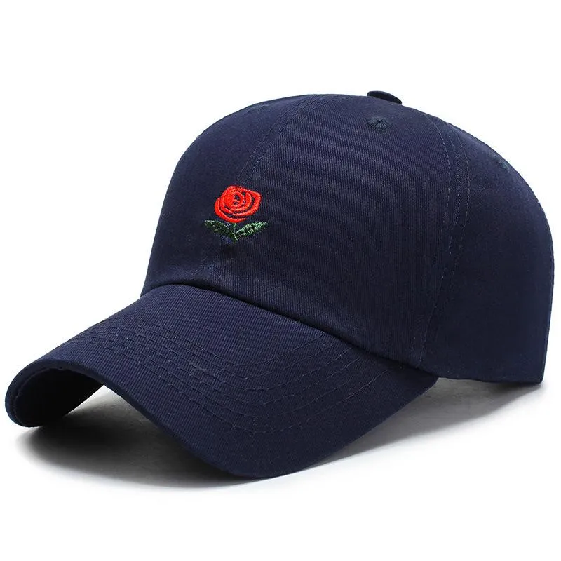 New Rose Baseball Hat Spring Summer Outdoor Sunscreen Embroidered Duck Tongue Hats Leisure Sun Cap