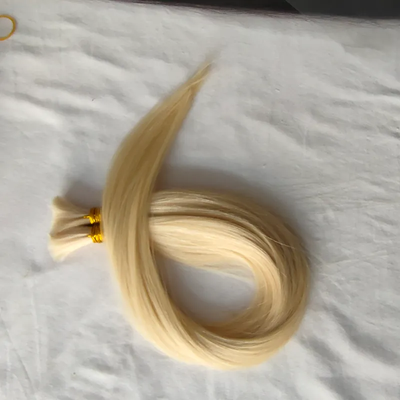 Qualidade superior 613 onda reta feixes de cabelo humano 3 pçs / lote peruano virgem loiro cabelo humano em massa cabelo loiro sem trama