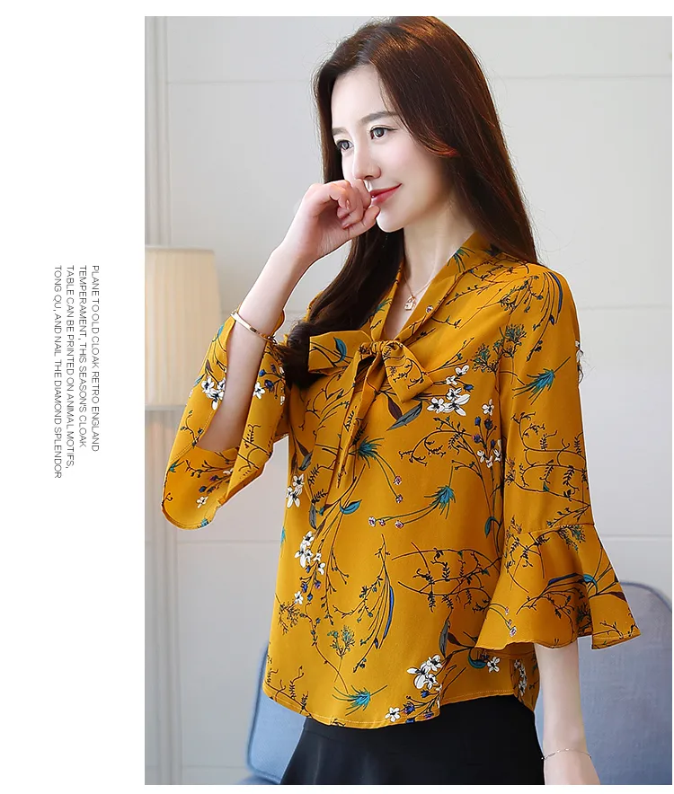 Yliping 2018 Womens Tops and Blouses Summer Flare Sleeve Chiffon
