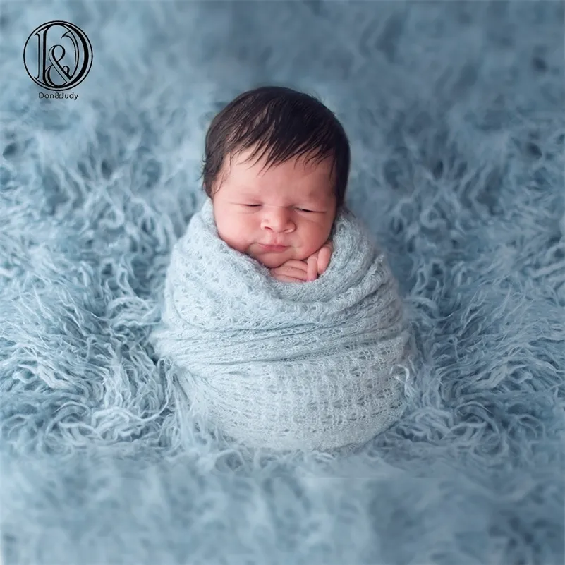 Donjudy 100x75cm Новорожденный из искусственного мехового одеяла фотографии реквизит для фотосъемки фона фона фото стенда корзина наполнитель LJ200819