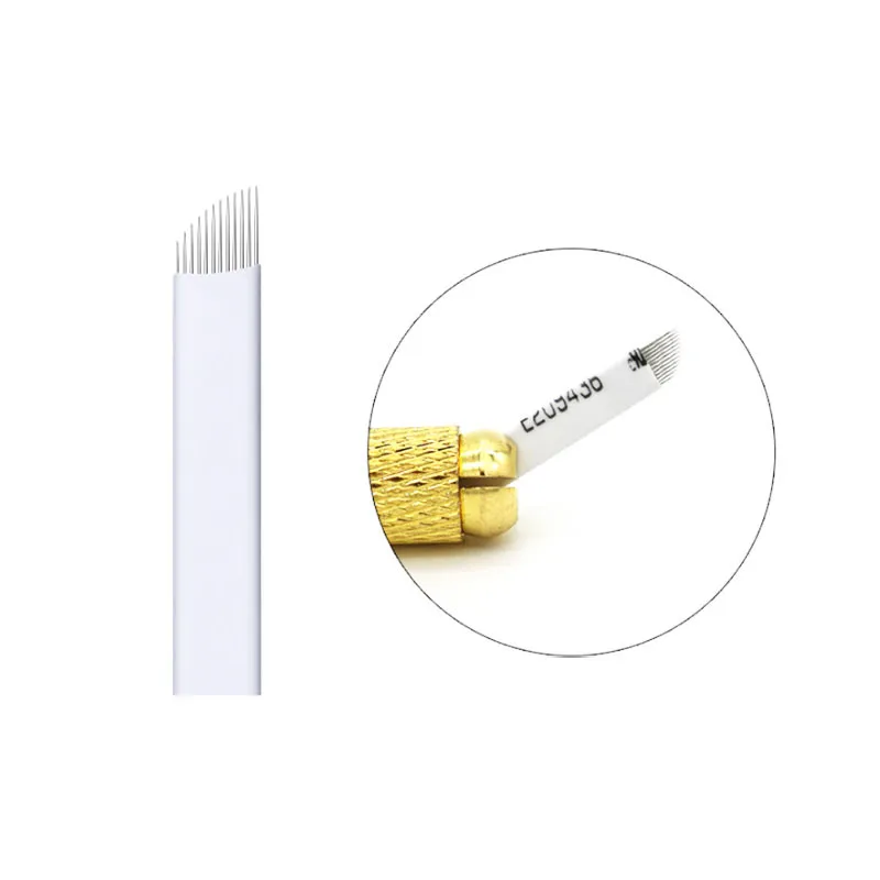 0.25mm 200 Pcs CF 7 9 12 14 15 16 18 21 Microblading Needle Eyebrow Tattoo Blade 3D Embroidery For Permanent Makeup Manual Pen 201120