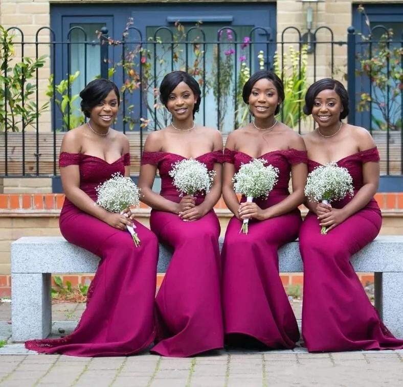 Elegant Lace Applique Mermaid Satin Mauve Bridesmaid Dresses With Long Sleeves And Off Shoulder Design Perfect For Formal Weddings And Maid Of Honor Gowns At An Affordable Price From Bestdressing 174....