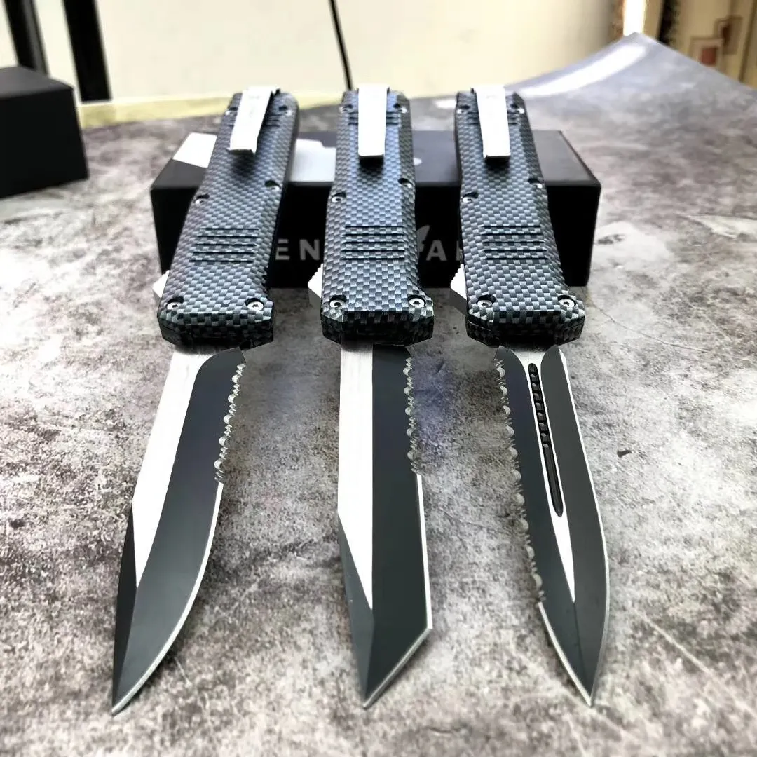 Новая Benchmad Carbon Carbone Fibre C07 SwitchBlade Автоматические ассистерные ножи боевой боевой регулируемый переключатель переключательки Flick нож весенний кемпинг охота на