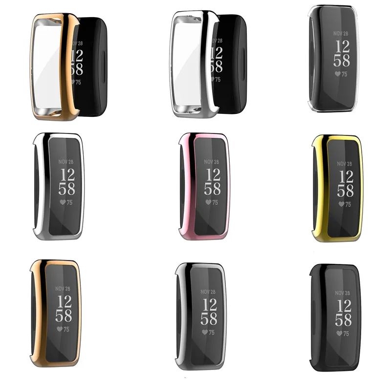Custodia per orologio in TPU per Fitbit Inspire2 Custodia protettiva per schermo per Fitbit Inspire2 Custodia per orologio resistente e resistente a tutto tondo