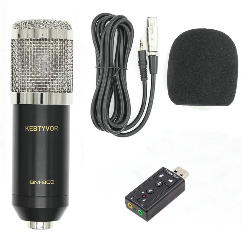 Condensateur professionnel Audio 3.5mm filaire BM800 Studio Microphone enregistrement Vocal KTV karaoké Microphone micro pour ordinateur