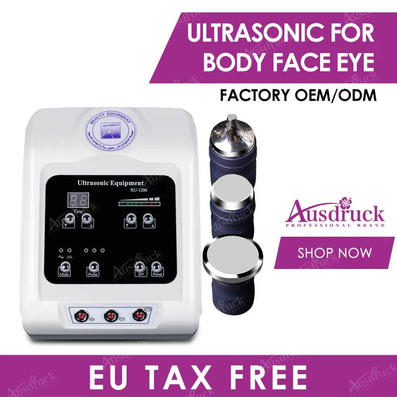 Professionale 3 sonde ad ultrasuoni massaggio facciale massaggio ad ultrasuoni serratura dispositivo di bellezza dispositivo di rimozione della rughe macchina del corpo del corpo occhio