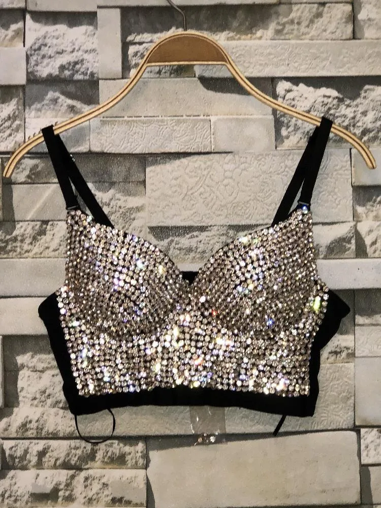 Sparkling Rhinestone Pearl Diamond Bustier Corset Clubwear Bra Crop Top From Alfredo 43.26 DHgate.Com