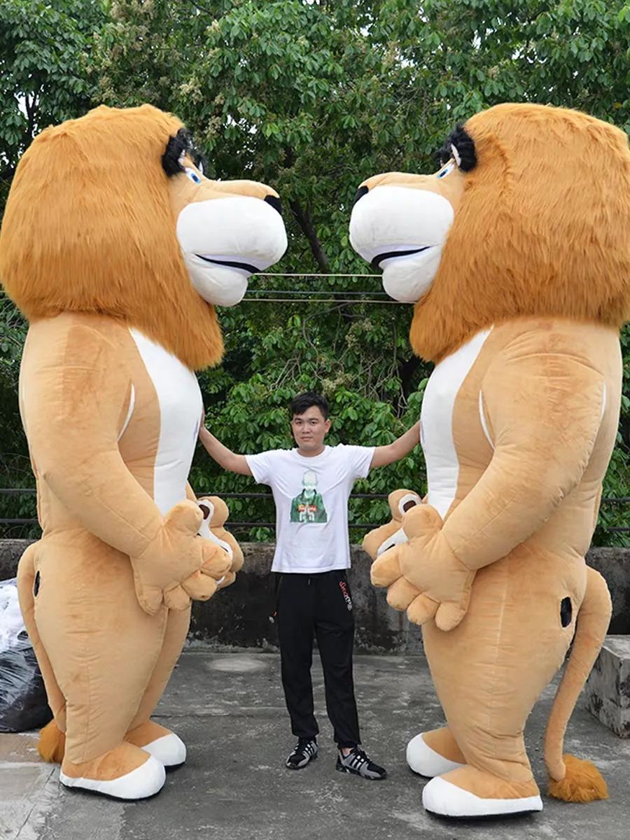 Costume de mascotte de lion gonflable de 2.6M de haut, pour la cérémonie d'ouverture du parc à thème, tenues de carnaval pour fête, mascottes personnalisées