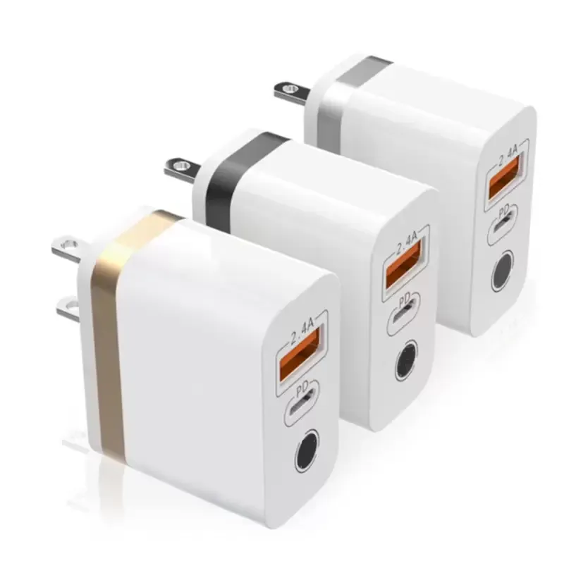 PD 20W Tipo USB Charger Charge rápido 20 W 2.4A Tipo-C carregador para iPhone Xiaomi Travel Wall Phone Adaptador de carregamento